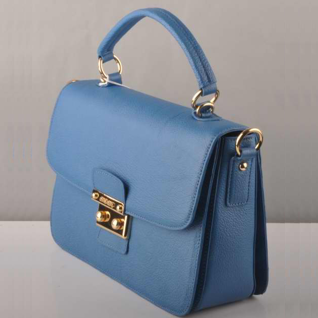 7431 Miu Miu Tote Borse in pelle blu 7431